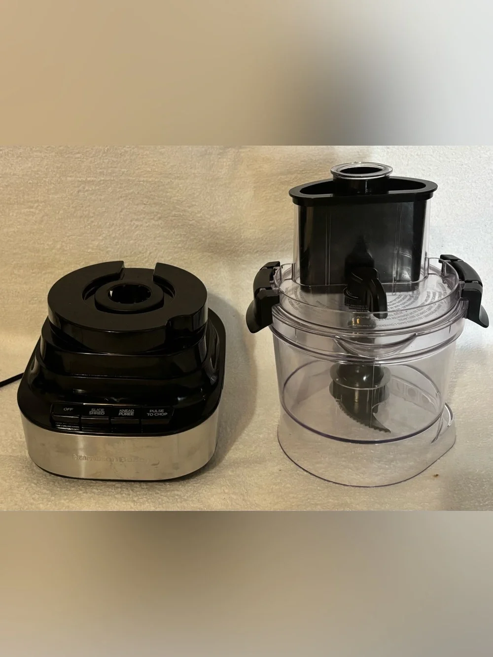 Black Food Processor with Clear Bowl -Hamilton Beach see picture details